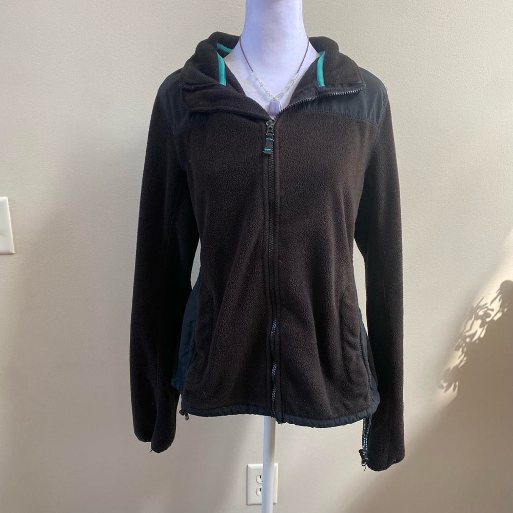 Vintage Y2k Aeropostale Black Zip Up Fleece with Embroidered Logo Detail Sz XL